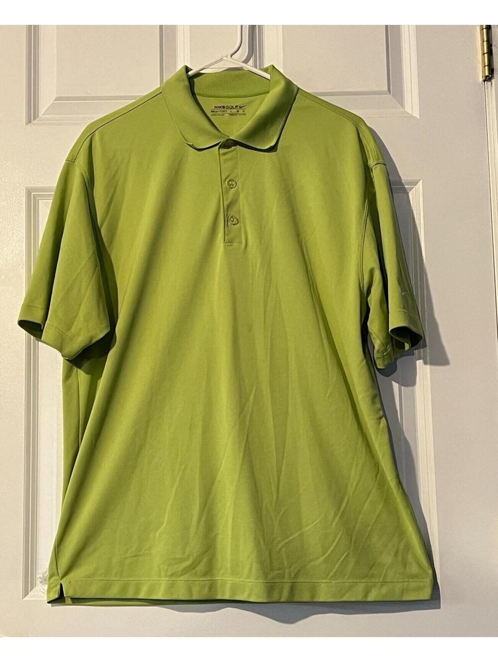 Nike Golf Dri-FIT Polo Shirt Men’s Large Lime Green Short Sleeve Performance